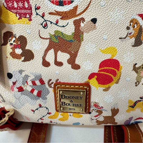 NWT. Disney Dogs Dooney & Bourke Bag - Santa Tails Backpack. Disney leather bag - Picture 3 of 16